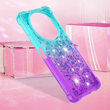SKALO Xiaomi Redmi A3 Kvicksand Glitter Hjärtan TPU-skal - Turkos-Lila