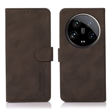 SKALO Xiaomi 14 Ultra 5G KHAZNEH Plånboksfodral i PU-Läder - Brun