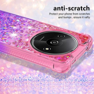 SKALO Xiaomi Redmi A3 Kvicksand Glitter Hjärtan TPU-skal - Rosa-Lila