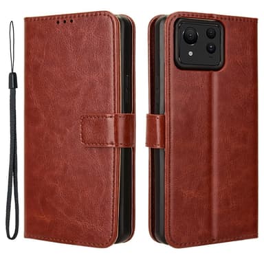 SKALO Asus Zenfone 11 Ultra 5G Crazy Horse Plånbok PU Läder - Brun