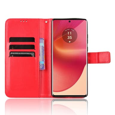 SKALO Motorola Edge 50 Fusion PU-Läder Plånboksfodral - Röd