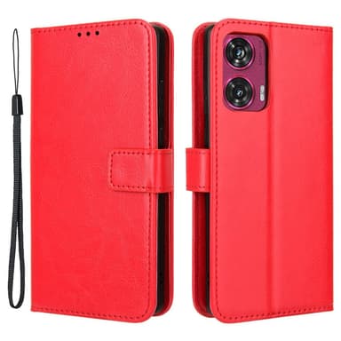 SKALO Motorola Edge 50 Fusion PU-Läder Plånboksfodral - Röd