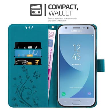 Samsung Galaxy J3 2017 Plånboksfodral Skal (Blå)