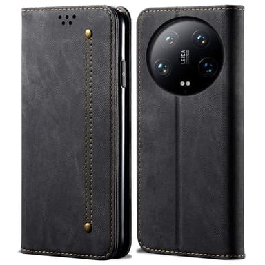 SKALO Xiaomi 14 Ultra 5G Jeans Plånboksfodral - Svart