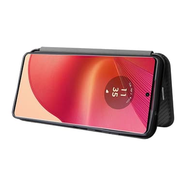 SKALO Motorola Edge 50 Fusion Carbon Fiber Plånboksfodral - Svart