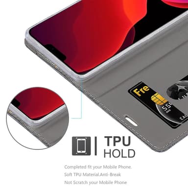 iPhone 12 PRO MAX Plånboksfodral Skal (Grå)