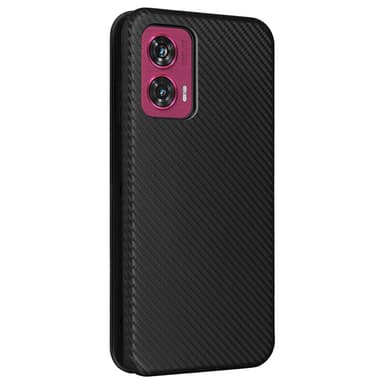 SKALO Motorola Edge 50 Fusion Carbon Fiber Plånboksfodral - Svart