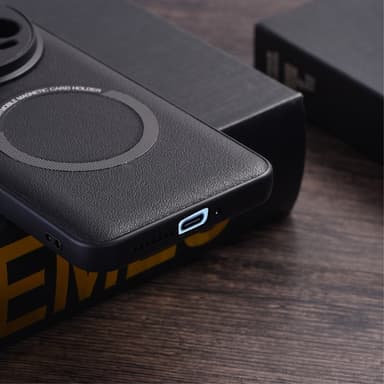 SKALO Xiaomi 14 Ultra 5G PU-Läder Hybrid Magnetring Skal - Svart