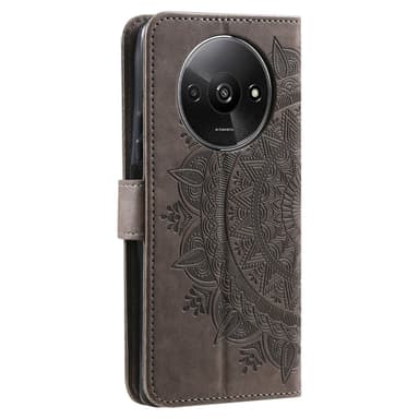 SKALO Xiaomi Redmi A3 Mandala Plånboksfodral - Grå