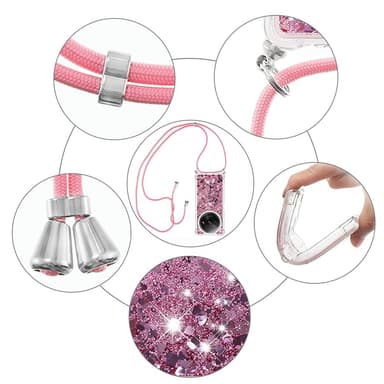 SKALO Xiaomi Redmi A3 Kvicksand Glitter Mobilhalsband - Roséguld