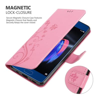 Honor 9 Plånboksfodral Skal (Rosa)