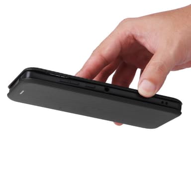 SKALO Motorola Edge 50 Fusion Carbon Fiber Plånboksfodral - Svart
