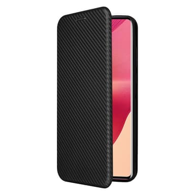 SKALO Motorola Edge 50 Fusion Carbon Fiber Plånboksfodral - Svart