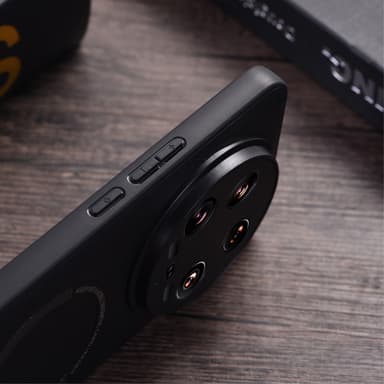 SKALO Xiaomi 14 Ultra 5G PU-Läder Hybrid Magnetring Skal - Svart