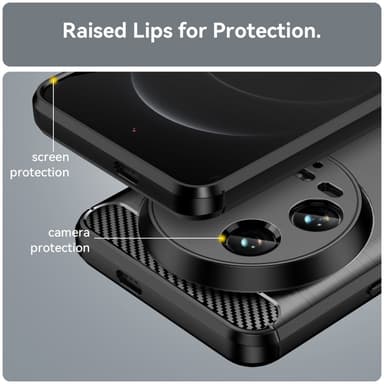 SKALO Xiaomi 14 Ultra 5G Armor Carbon Stöttåligt TPU-skal - Svart