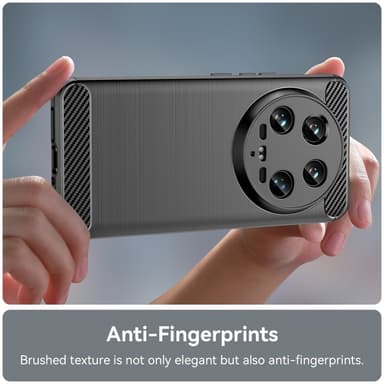 SKALO Xiaomi 14 Ultra 5G Armor Carbon Stöttåligt TPU-skal - Svart