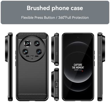SKALO Xiaomi 14 Ultra 5G Armor Carbon Stöttåligt TPU-skal - Svart