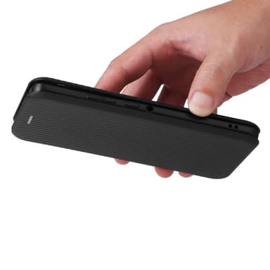 SKALO Motorola Edge 50 Ultra Carbon Fiber Plånboksfodral - Svart