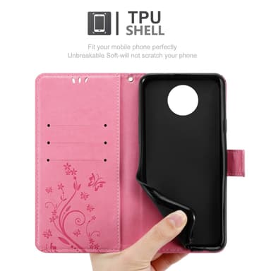 Nokia G10 / G20 Plånboksfodral Skal (Rosa)