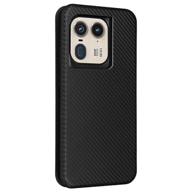 SKALO Motorola Edge 50 Ultra Carbon Fiber Plånboksfodral - Svart
