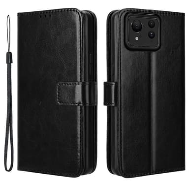 SKALO Asus Zenfone 11 Ultra 5G Crazy Horse Plånbok PU Läder - Svart