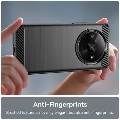 SKALO Xiaomi Redmi A3 Armor Carbon Stöttåligt TPU-skal - Svart