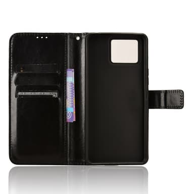 SKALO Asus Zenfone 11 Ultra 5G Crazy Horse Plånbok PU Läder - Svart