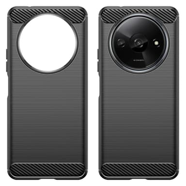 SKALO Xiaomi Redmi A3 Armor Carbon Stöttåligt TPU-skal - Svart