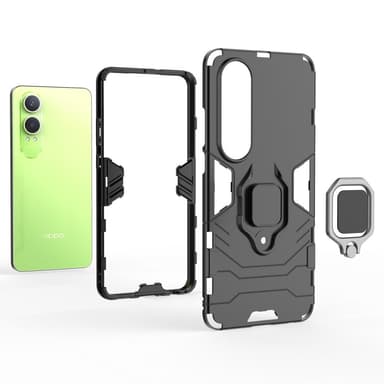 SKALO OnePlus Nord CE4 Lite 5G Armor Hybrid Metallring skal - Svart