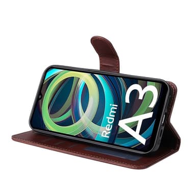 SKALO Xiaomi Redmi A3 PU-Läder Plånboksfodral - Brun