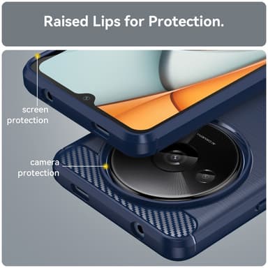 SKALO Xiaomi Redmi A3 Armor Carbon Stöttåligt TPU-skal - Blå
