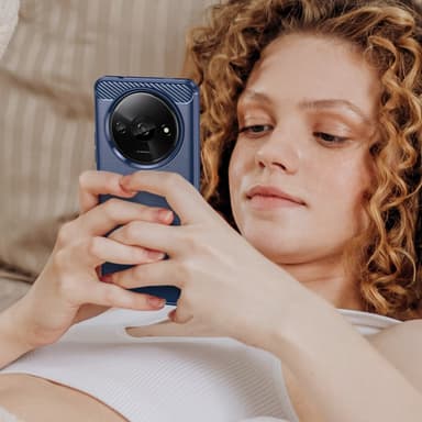 SKALO Xiaomi Redmi A3 Armor Carbon Stöttåligt TPU-skal - Blå