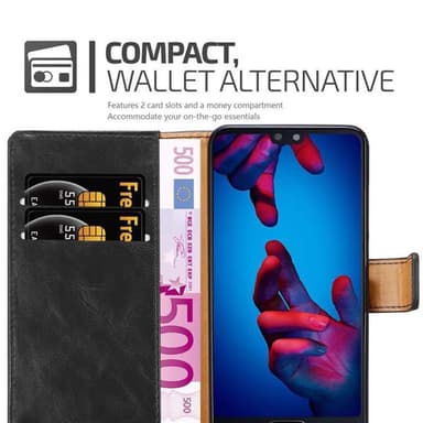 Huawei P20 Plånboksfodral Skal (Svart)