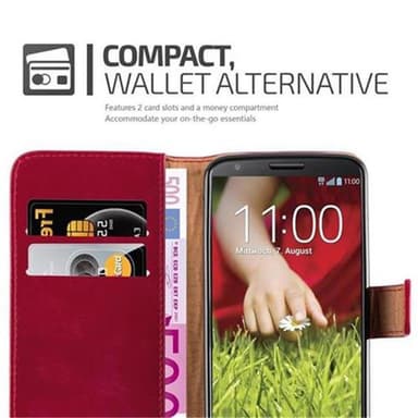LG G2 Plånboksfodral Skal (Röd)