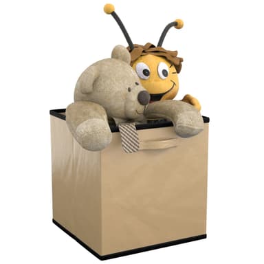 6x Förvaringslåda Hopfällbar för kläder (beige)