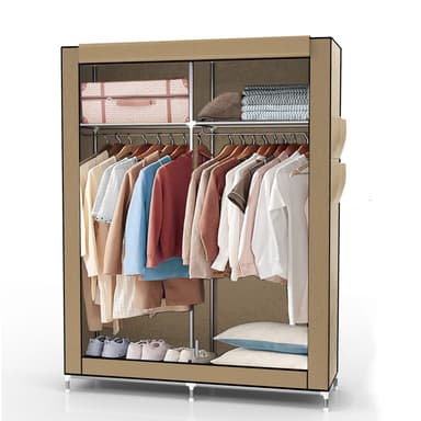 Fällbar Garderob 108x170x45 cm Klädskåp Skåpet (beige)