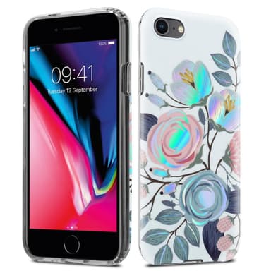 iPhone 7 / 7S / 8 / SE 2020 Fodral Skal Blommor (Vit)