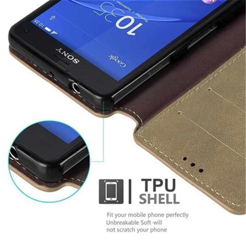 Sony Xperia Z3 COMPACT Plånboksfodral Skal (Brun)