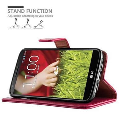 LG G2 Plånboksfodral Skal (Röd)