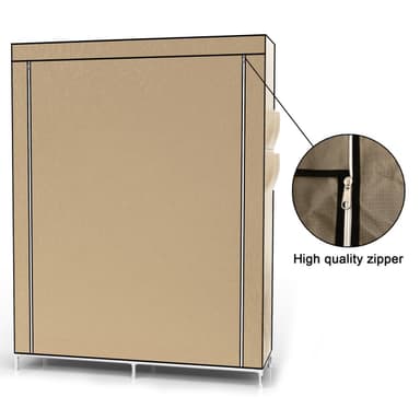 Fällbar Garderob 108x170x45 cm Klädskåp Skåpet (beige)