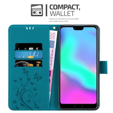 Honor 10 Plånboksfodral Skal (Blå)