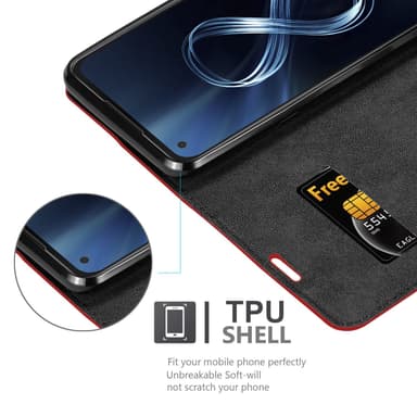 Asus ZenFone 8 Skal Fodral Case (Röd)