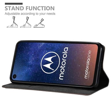 Motorola ONE VISION Skal Fodral Case (Brun)