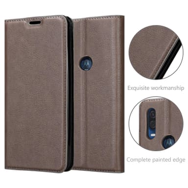 Motorola ONE VISION Skal Fodral Case (Brun)