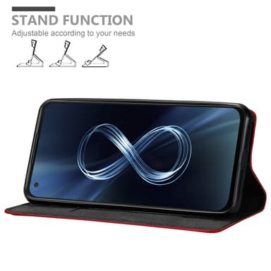 Asus ZenFone 8 Skal Fodral Case (Röd)