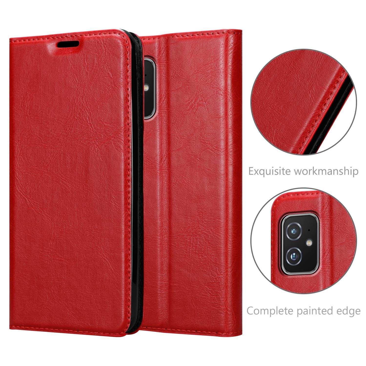 Asus ZenFone 8 Skal Fodral Case (Röd)