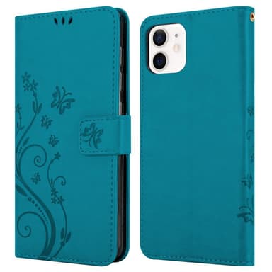 iPhone 12 MINI Plånboksfodral Skal (Blå)
