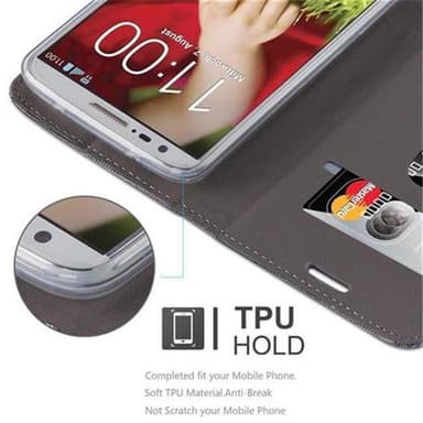LG G2 Plånboksfodral Skal (Grå)