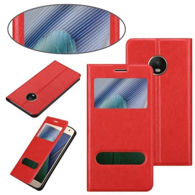 Motorola MOTO G5 PLUS Plånboksfodral Skal (Röd)