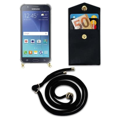 Samsung Galaxy J5 2015 Skal Fodral Kedja (Svart)